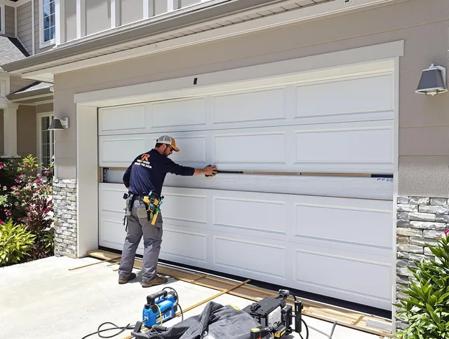Bell Gardens Garage Door Repair team performing complete garage door replacement at Bell Gardens residence